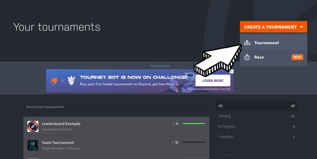 Introducing the ranking system for tournament