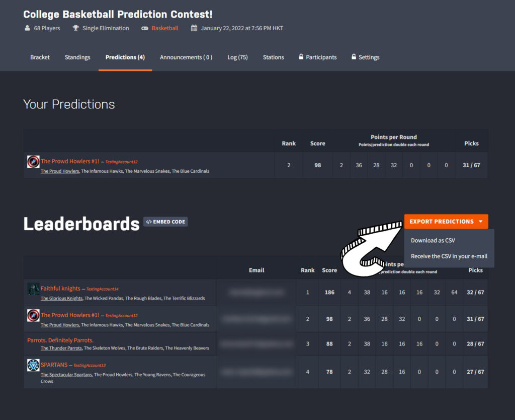 NBA Tournament maker - Challonge